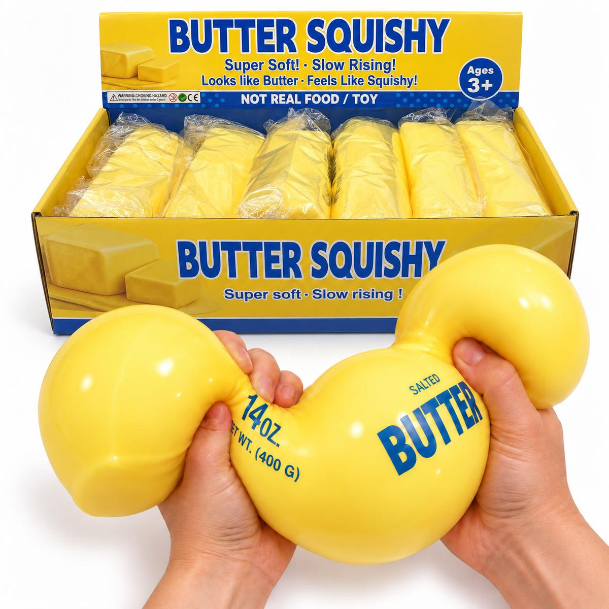 Squishy Butter Jumbo 25 cm | Squishy TPR Géant Ultra Souple